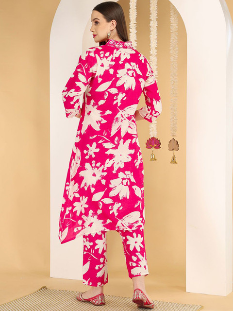 Anouk Floral Printed Cotton Tunic With Trousers Co-Ords - Image 5