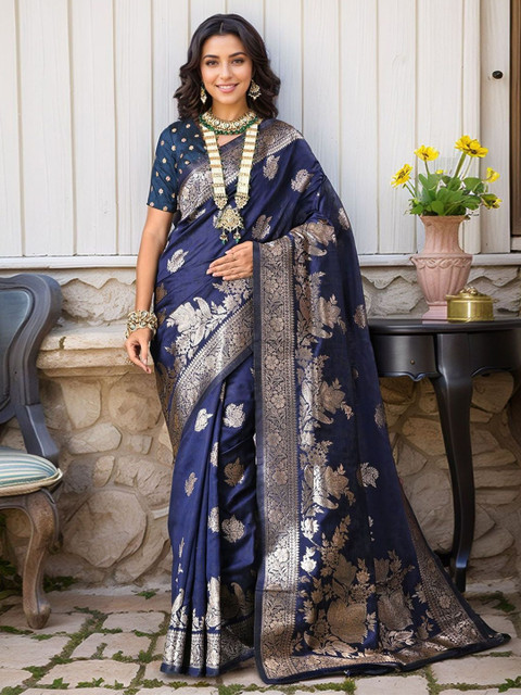 Anouk Rustic Ethnic Motifs Zari Banarasi Saree