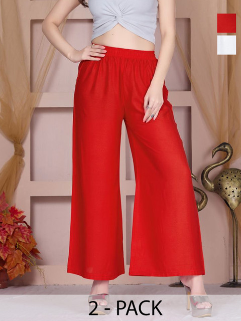 Vivika Women Pack Of 2 Flared Fit Ethnic Palazzos