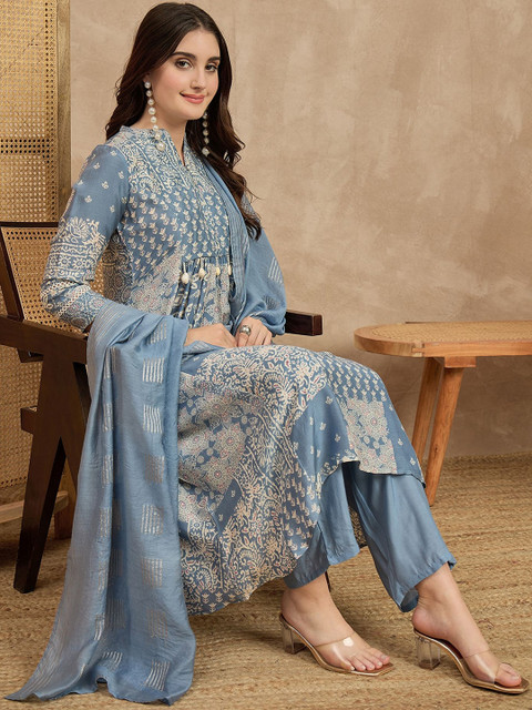 Moda Rapido Women Ethnic Motifs Printed Regular Kurta & Trouser With Dupatta