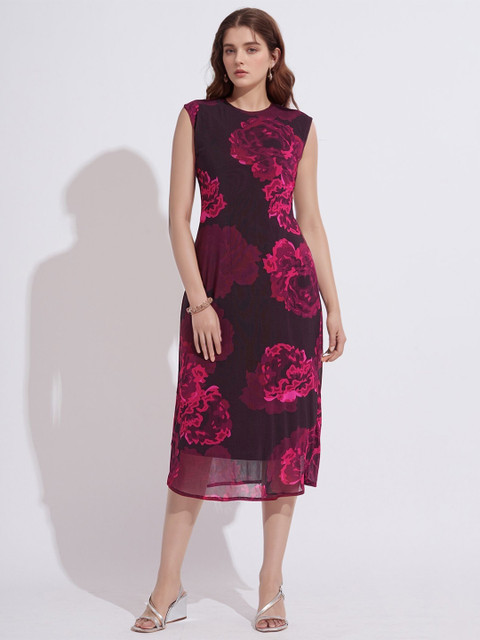 DressBerry Women Floral Printed Sheath Midi Dress
