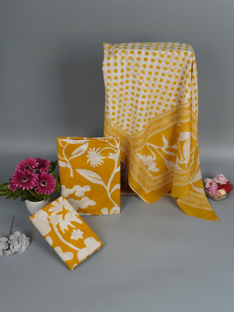 Kwatchi Women Printed Pure Cotton Unstitched Dress Material