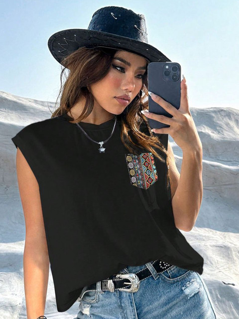 SZN Women Solid Round Neck Relaxed Fit T-shirt