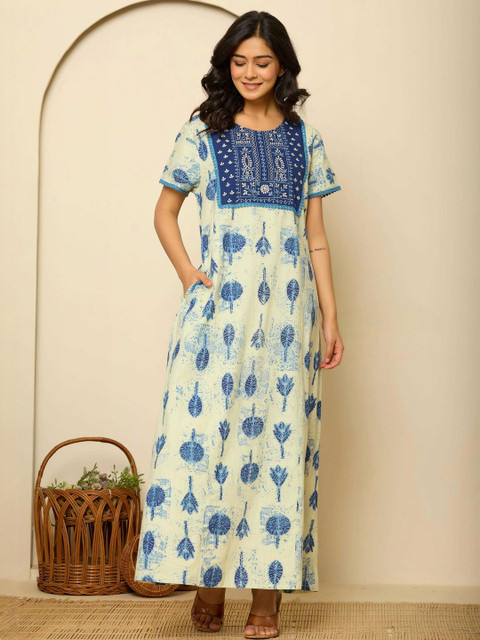 Nihsamah Printed Maxi Nightdress