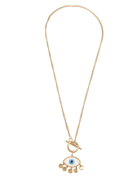 MINJI AND CO. Gold-Plated Evil Eye Necklace
