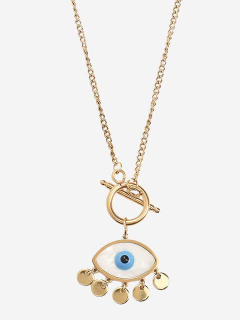 MINJI AND CO. Gold-Plated Evil Eye Necklace - Image 2