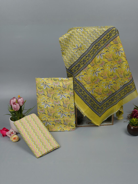 Kwatchi Printed Pure Cotton Unstitched Dress Material