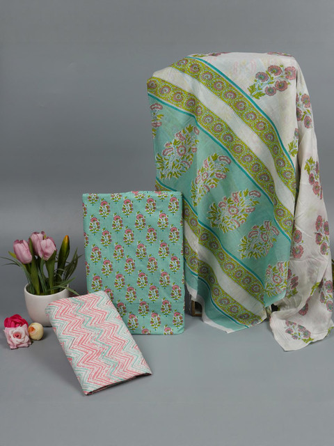 Kwatchi Printed Pure Cotton Unstitched Dress Material