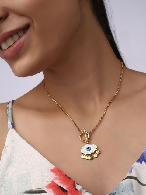 MINJI AND CO. Gold-Plated Evil Eye Necklace - Image 5