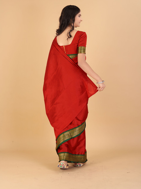 BAESD Girls Zari Border Bhagalpuri Saree with Blouse Piece - Image 4