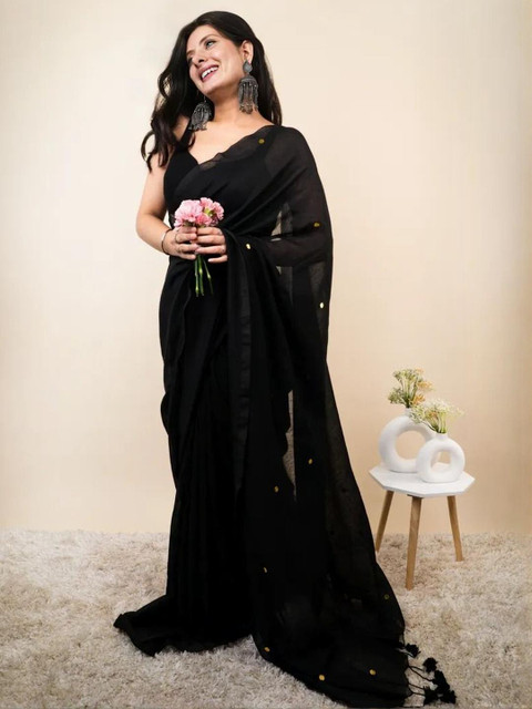 Jinal & Jinal Embellished Sequinned Pure Cotton Saree