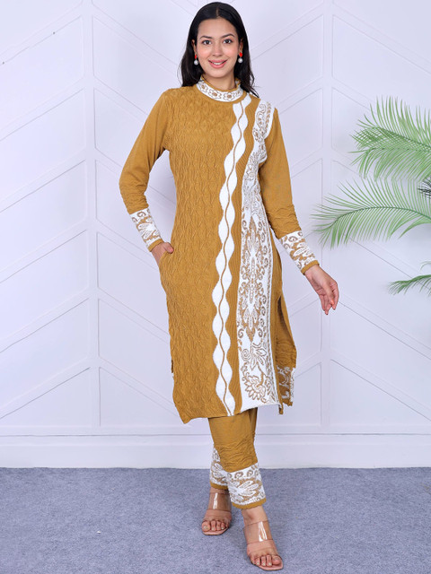 KNITZY Women Ethnic Motifs Kurta with Churidar - Image 6