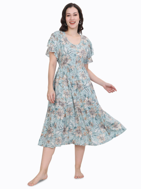 Ms.Lingies Women Floral Printed Nightdress