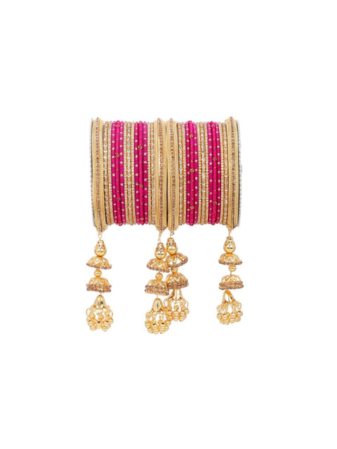 leshya Set Of 2 Stone Studded Jhumki Bangles