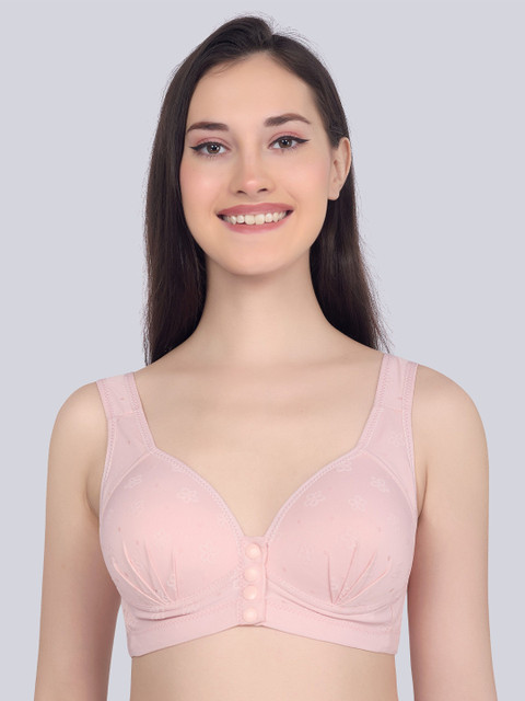 PLUMBURY Women Plus Size Lightly Padded Front Open Maternity Bra