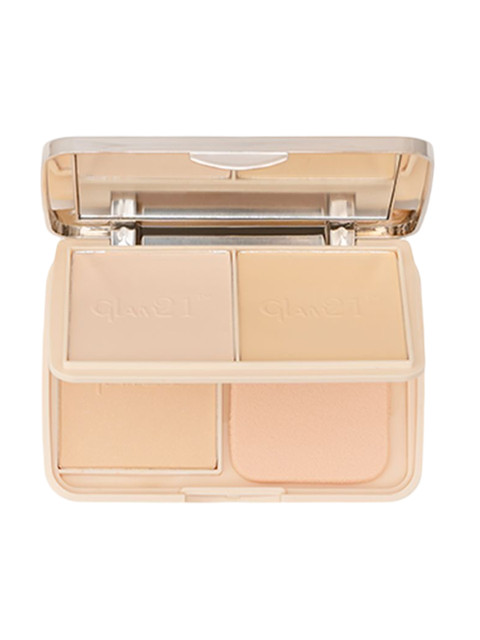 GLAM21 Natural Oil-Control 3-In-1 Compact Powder With Vitamin E- 22 g -Light - 01
