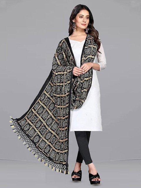 Trendmalls Bandhani Printed Chinon Silk Dupatta