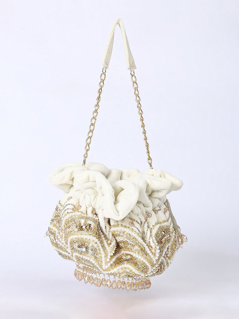 QAIDA FASHION Embellished Shopper Potli Bag with Fringed - Image 2
