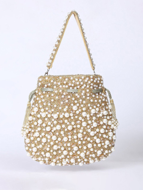 QAIDA FASHION Embellished Shopper Potli Bag with Fringed
