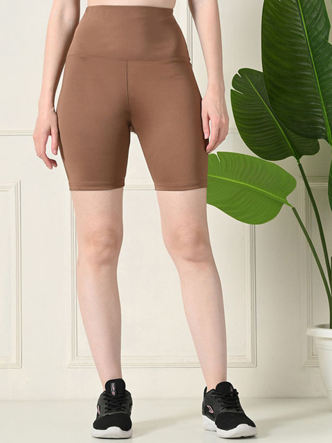 FITINC Women Skinny Fit High-Rise Training or Gym Sports Shorts