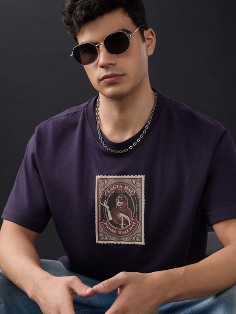 The Souled Store Golmaal Men Round Neck Typography Cotton Relaxed Fit T-Shirts