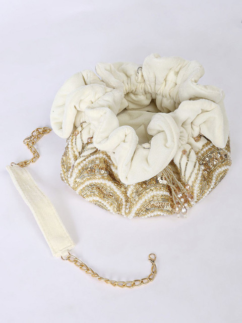 QAIDA FASHION Embellished Shopper Potli Bag with Fringed - Image 5