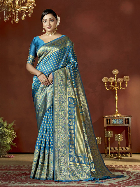 DIVASTRI Ethnic Motifs Woven Design Zari Banarasi Saree