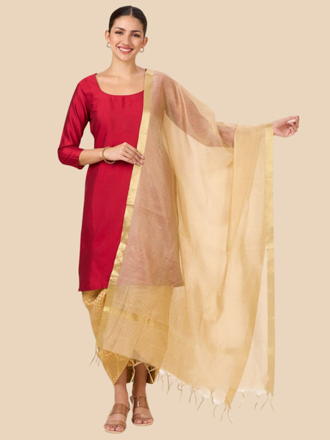 Studio Shringaar Woven Design Dupatta With Tasselled Border