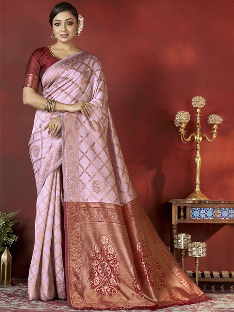 DIVASTRI Ethnic Motifs Woven Design Zari Banarasi Saree