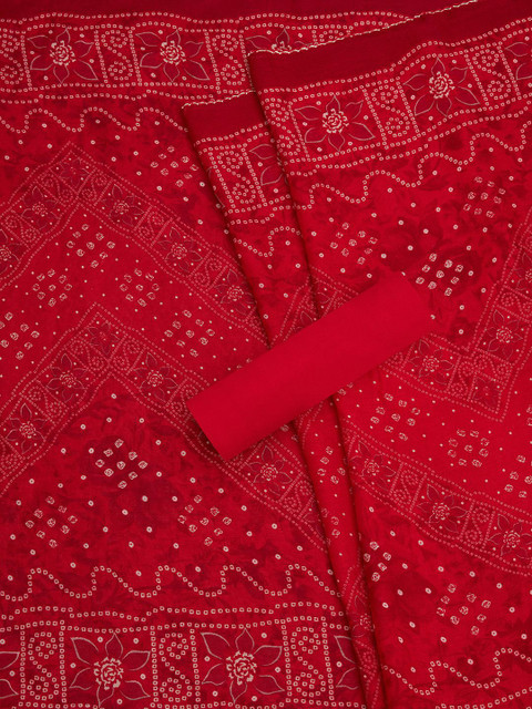 Soch Bandhani Printed Sequinned Unstitched Dress Material - Image 4