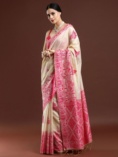 Mitera Ethnic Motifs Woven Design Chanderi Saree - Image 2