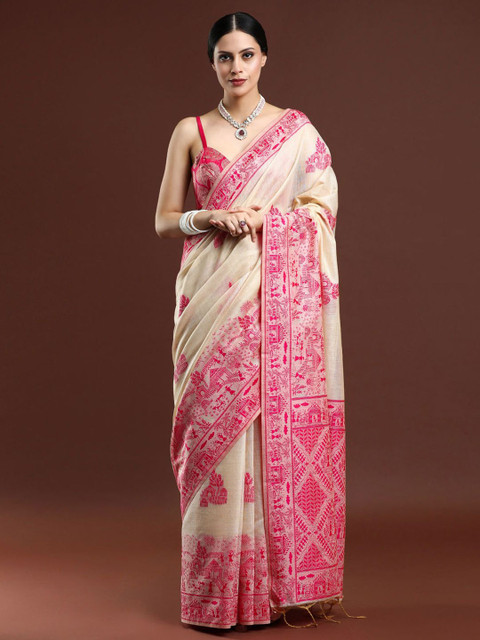 Mitera Ethnic Motifs Woven Design Chanderi Saree