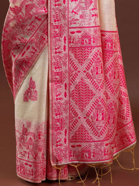 Mitera Ethnic Motifs Woven Design Chanderi Saree - Image 5