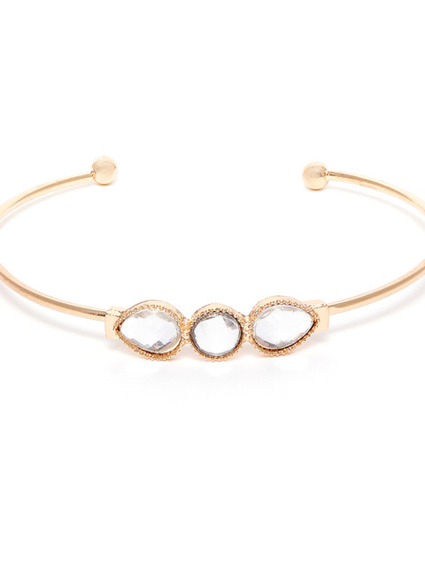 Carlton London Women Pack Of 7 Cubic Zirconia Gold-Plated Link Bracelet - Image 4