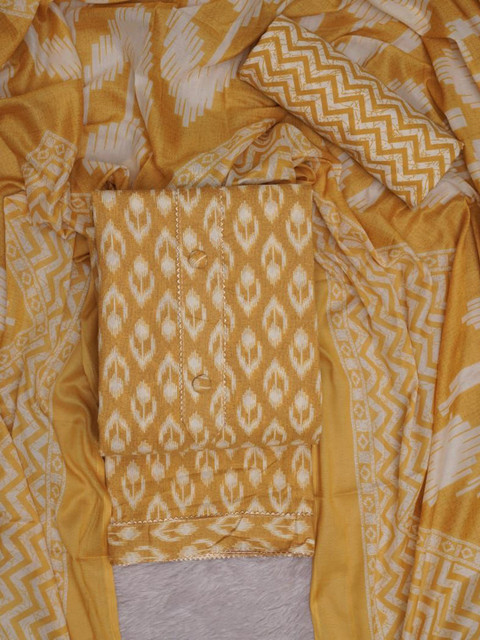 CLEMIRA Floral Printed Gotta Patti Unstitched Dress Material