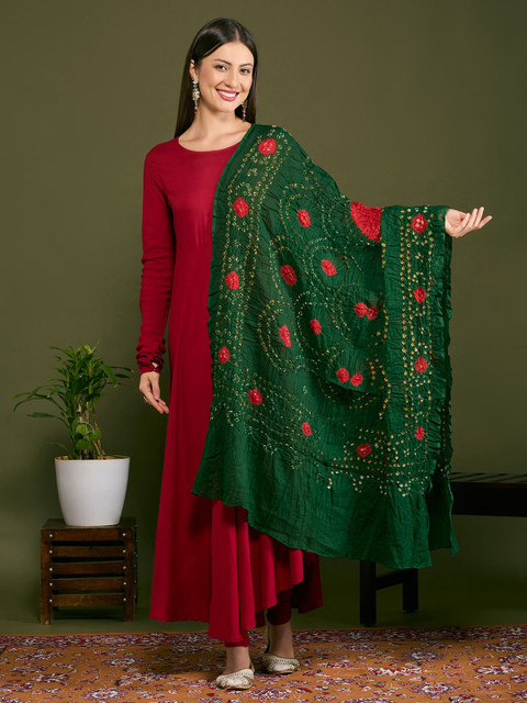 Dupatta Bazaar Bandhani Printed Cotton Dupatta