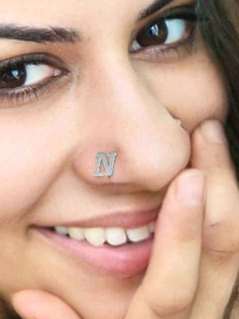 Goldnera Sterling Silver A Alphabet Stud Nosepin