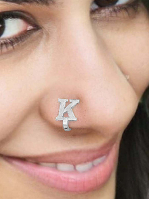 Goldnera 925 Sterling Silver K Alphabet Stud Nosepin