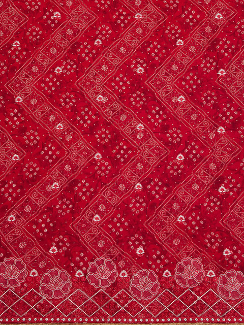 Soch Bandhani Printed Sequinned Unstitched Dress Material - Image 5