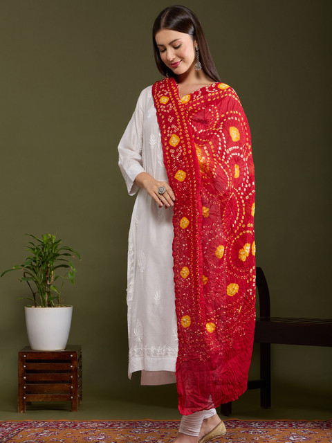 Dupatta Bazaar Bandhani Printed Cotton Dupatta