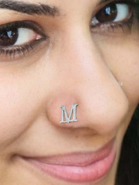 Goldnera Sterling Silver Alphabet Stud Nosepin