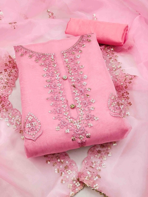 KALINI Floral Embroidered Sequinned Unstitched Dress Material