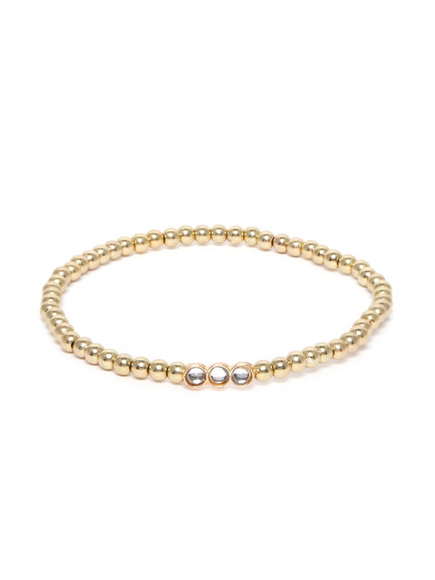 Carlton London Women Pack Of 7 Cubic Zirconia Gold-Plated Link Bracelet - Image 3