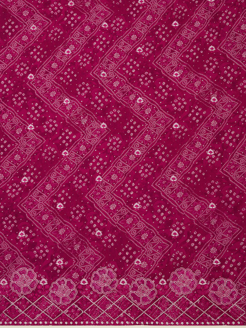 Soch Bandhani Printed Sequinned Unstitched Dress Material - Image 5