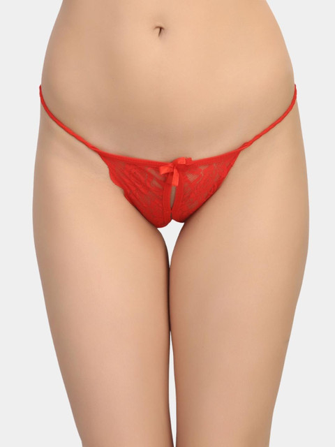 SweetFlirt Enterprises Set of 2 Women Crotchless Lace Thong Briefs