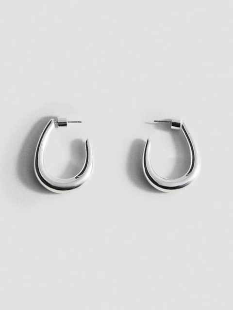 MANGO Oval Half Hoop Earrings