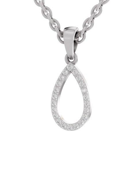 Sparkles 14K White Gold Lab Grown Diamond 0.11 Carat Round Shape Diamond Pendant