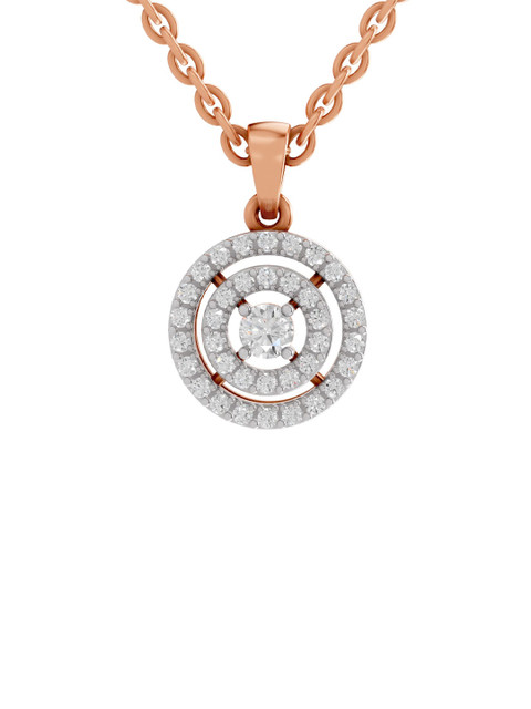 Sparkles 14K Rose Gold Lab Grown Diamond 0.28 Carat Round Shape Diamond Pendant