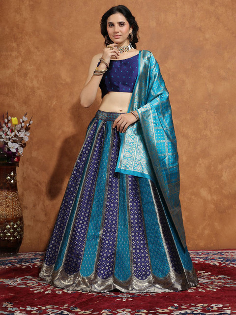 SWAMI STUDIO Semi-Stitched Lehenga & Unstitched Blouse With Dupatta