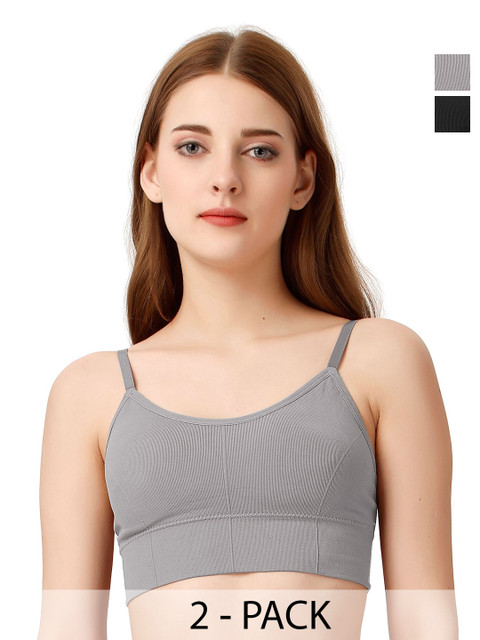 Moda Rapido Pack Of 2 Full Coverage Removable Padding Camisole Bra